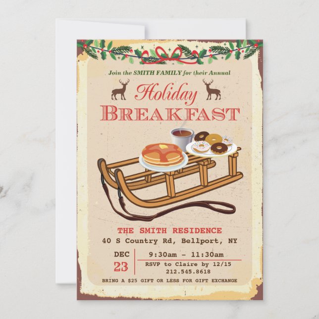 Petit-déjeuner de Noël Invitation (Devant)