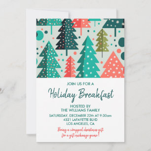 Petit-déjeuner de Noël Invitation Forêt Chute de n