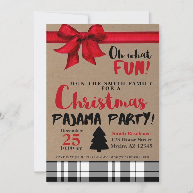Petit-déjeuner de Noël Pajama fêtes Invitation de  (Devant)