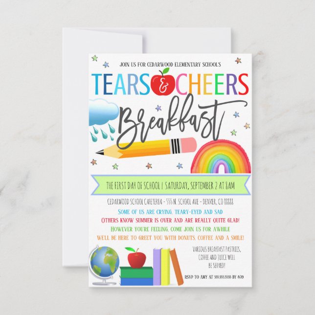 Petit déjeuner Invitation Larmes et encouragements (Devant)