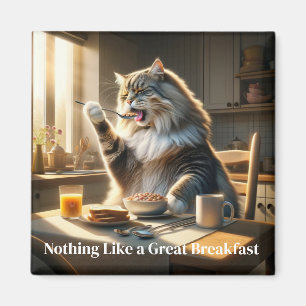 Petit-déjeuner Magnet de chat