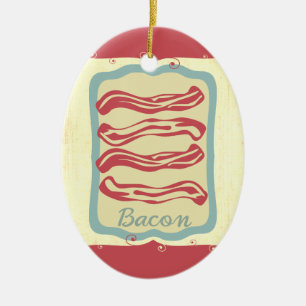 Petit déjeuner rétro icône bacon ornement de Noël