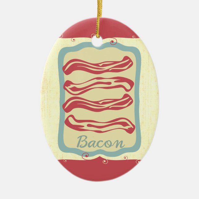 Petit déjeuner rétro icône bacon ornement de Noël (Devant)