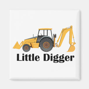 Petit Digger - Aimant Carré de 2 pouces 