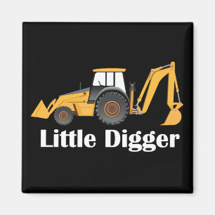 Petit Digger - Aimant Carré de 2 pouces 