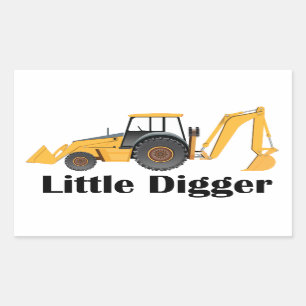 Petit Digger - Stickers Rectangle,  brillant