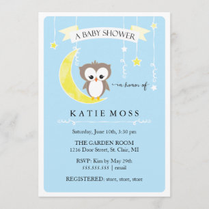 Petit-duc bleu  Invitation Baby shower
