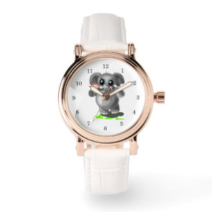 Petit éléphant avec montre de fleurs cadeau