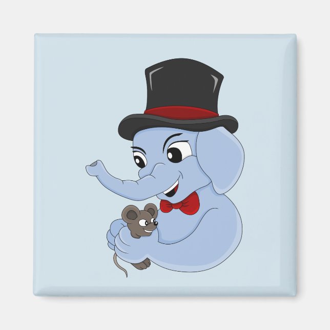 Petit éléphant garçon aimant dessin animé (Devant)