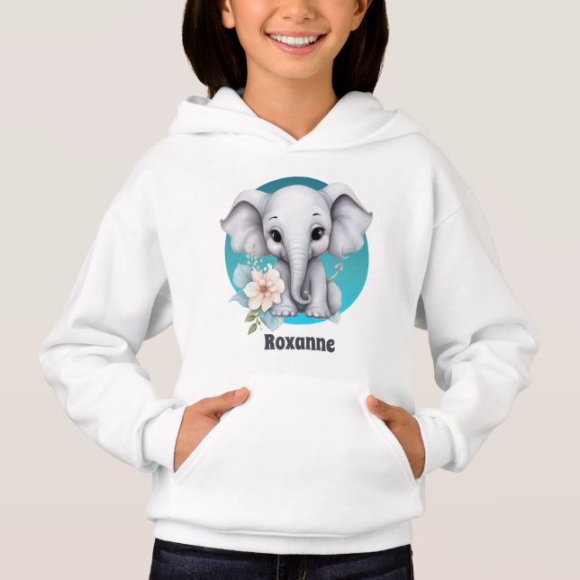 petit éléphant mignon ajouter nom filles (Devant)