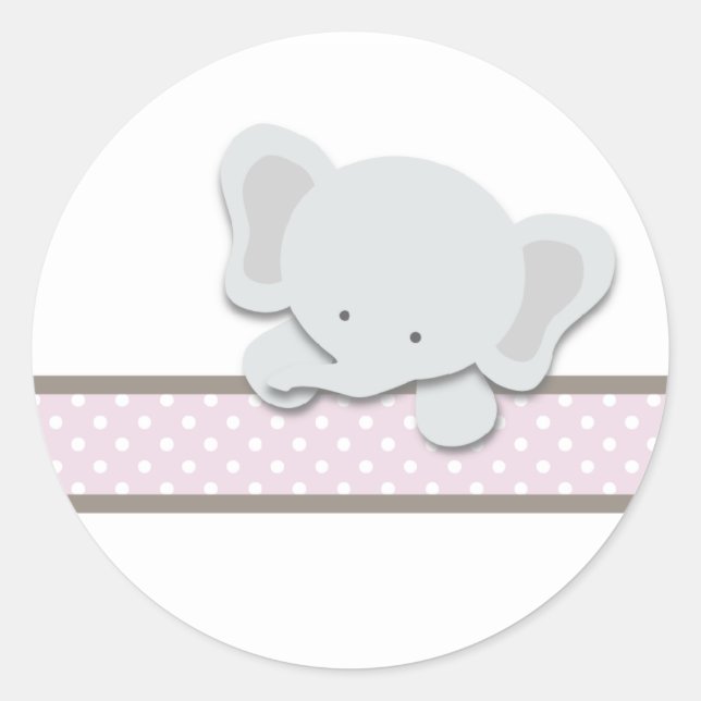 Petit éléphant {rose} | Stickers (Devant)