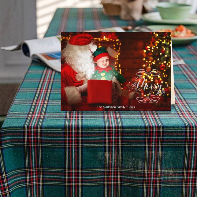 Petit Elfe voit le Père Noël Carte pliée Joyeuses  (Créateur téléchargé)