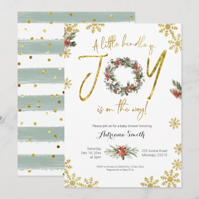 Petit ensemble de Joy Baby shower Invitation (Devant / Derrière)