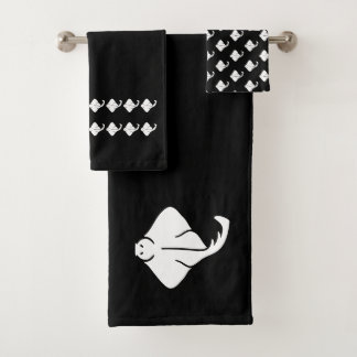 Petit ensemble de serviettes noir et blanc pour sa