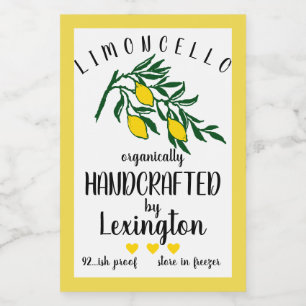 Petit Étiquette de bouteille de Limoncello fait ma
