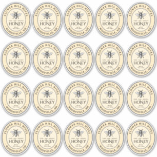 Petit Étiquette de miel ovale French Bee Queenline