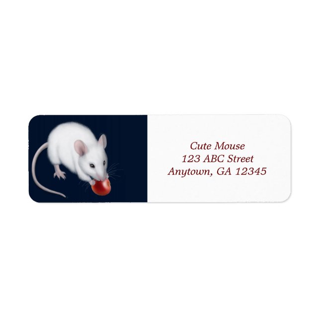 Petit Étiquette de souris blanc (Devant)