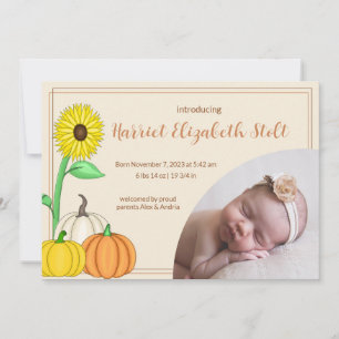 Petit Faire-part de naissance Citrouille