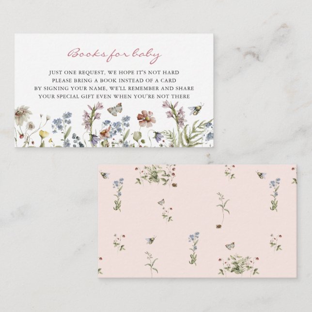 Petit Fleur sauvage | Carte Boîtier de demande de  (Devant / Derrière)
