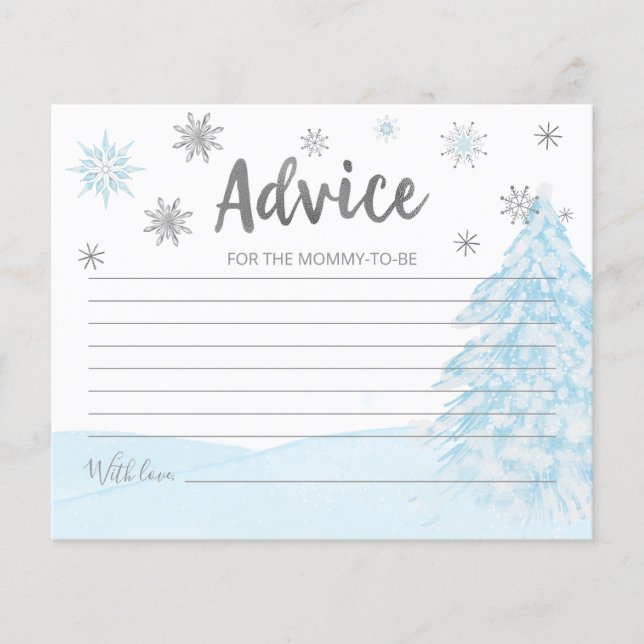 Petit flocon Blue Baby shower Conseils Cartes (Devant)