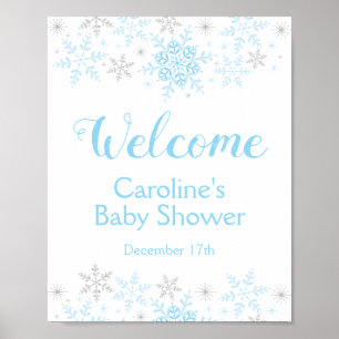 Petit Flocon de neige Baby Boy Douche Affiche de b