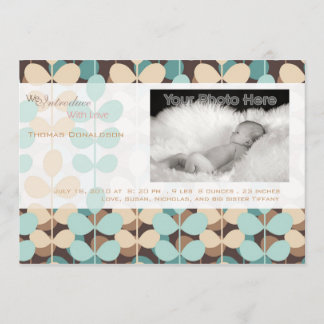 Petit garçon de lierre vert faire-part de naissanc