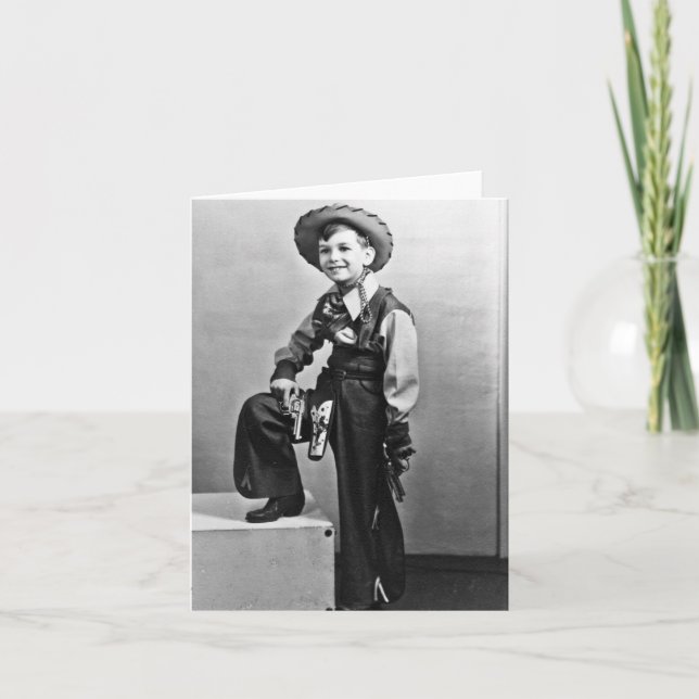 Petit garçon en Carte pour notes de tenue Cowboy (Devant)