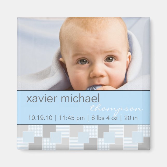Petit garçon Magnet photo bleu (Devant)