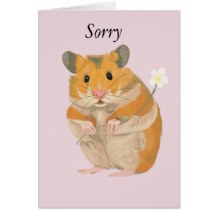 Petit hamster mignon tenant désolé editable de