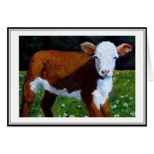 PETIT HÉRÉFORD CALF : PEINTURE DANS L'HUILE