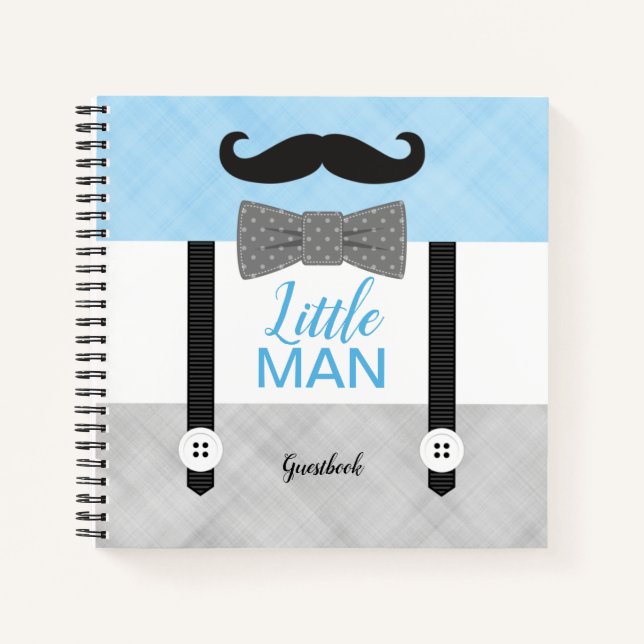 Petit homme bleu gris garçon baby shower livre d'i (Devant)