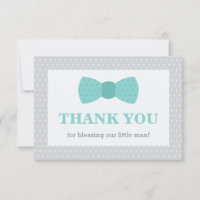 Petit Homme Carte de remerciements, Turquoise, Gri