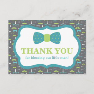 Petit Homme Carte de remerciements, Turquoise, Ver