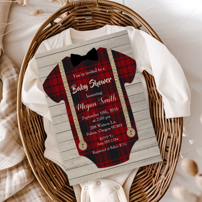 Petit Homme Lumberjack Boy Baby shower Invitation (Créateur téléchargé)