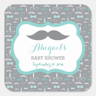 Petit Homme Sticker Baby shower, Turquoise, Aqua,