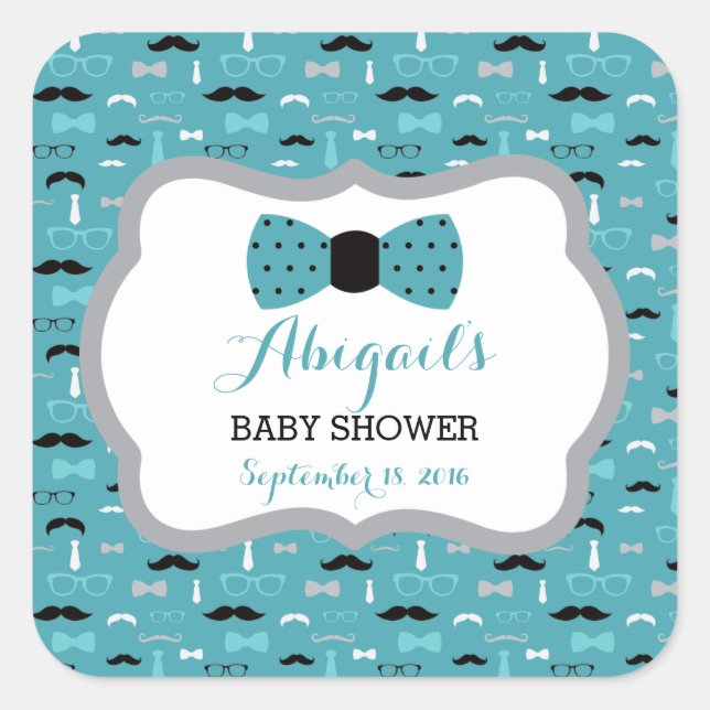 Petit Homme Sticker Baby shower, Turquoise, Aqua,  (Devant)