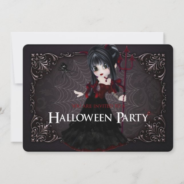 Petit Imaginaire de sorcière Halloween Invitation  (Devant)