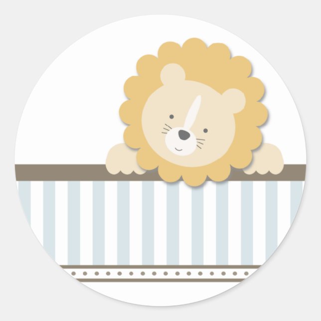 Petit lion {Bleu} | Stickers (Devant)