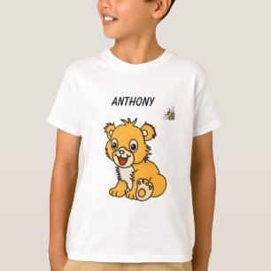 petit lion mignon avec T-shirt abeille