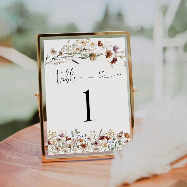 Petit Mariage Fleur sauvage Numéro de table (Créateur téléchargé)