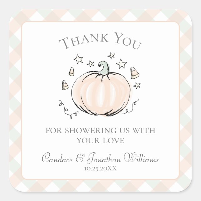 Petit Merci Citrouille doux Favoriser Sticker (Devant)