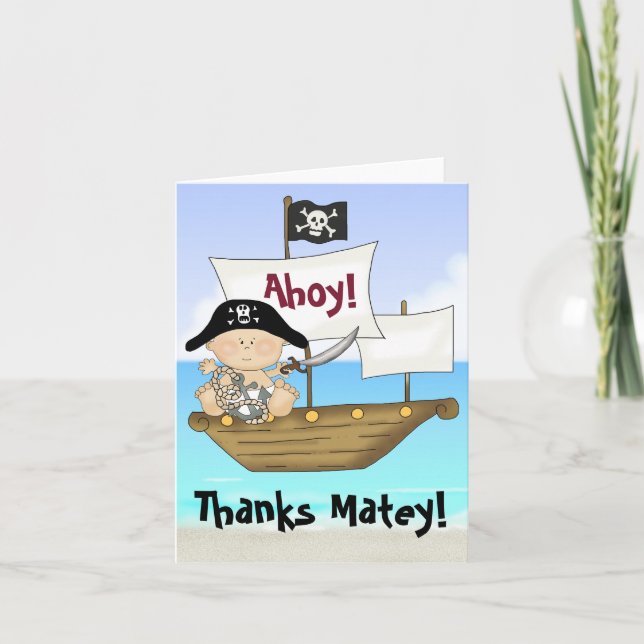 Petit Merci mignon de pirate de bébé de Buccaneer (Devant)