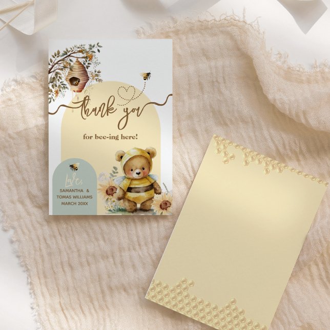 Petit miel Baby shower d'ours Merci abeilles ici (Créateur téléchargé)