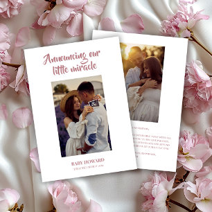 Petit miracle rose Faire-part de grossesse photo