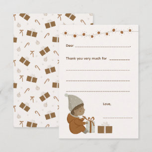 Petit Noël Merci note, remplir la carte