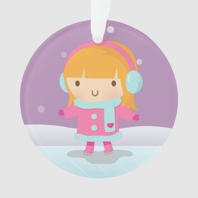 Petit Noël mignon d'hiver de fille de patineur de (devant)