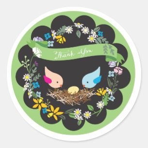 Petit oeuf jaune   Sticker Baby shower Faveur
