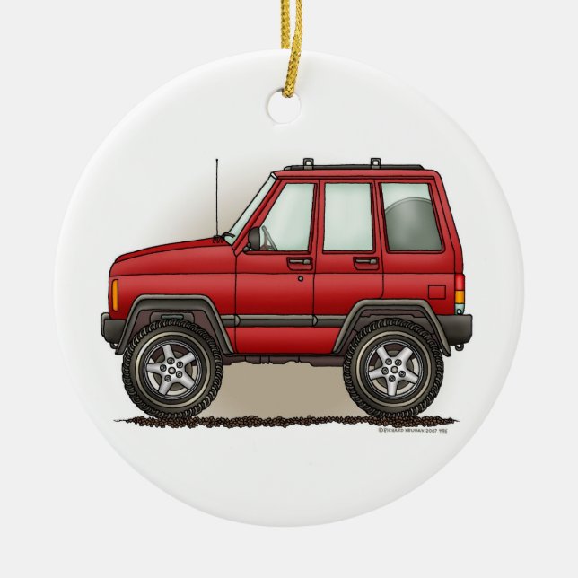 Petit ornement à quatre roues de voiture de SUV (Devant)
