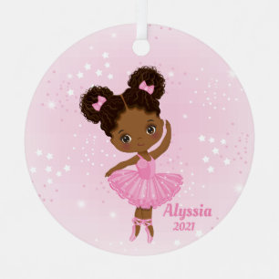 Petit Ornement Ballerina Arrondi Africain Américai
