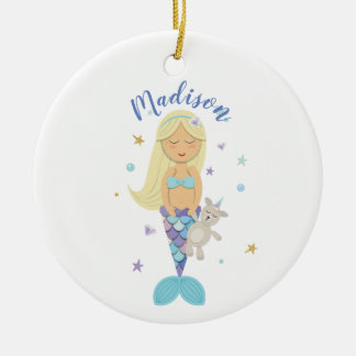 Petit ornement blond de sirène